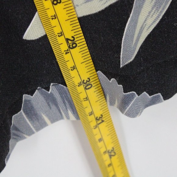 Jamaica Jaxx Hawaiian Silk Shirt Mens Black Button Down Floral Short Sleeve Sz L - Picture 9 of 9